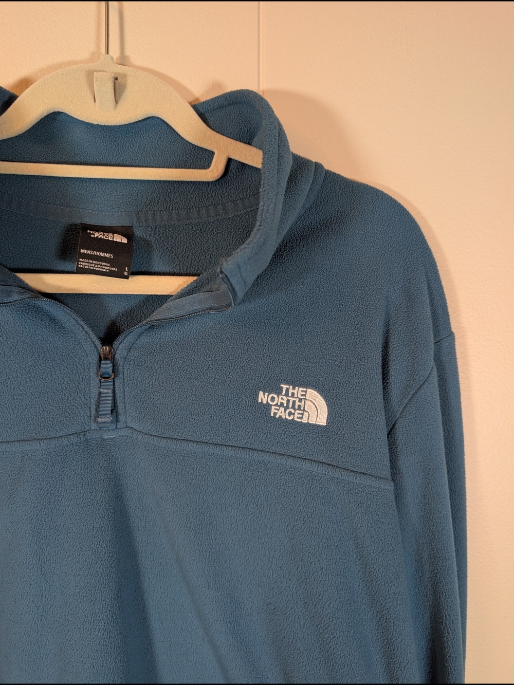 THE NORTH FACE TKA Glacier Fleece 1/4 Zip Pullover Men’s Large Blue Hiking Camp